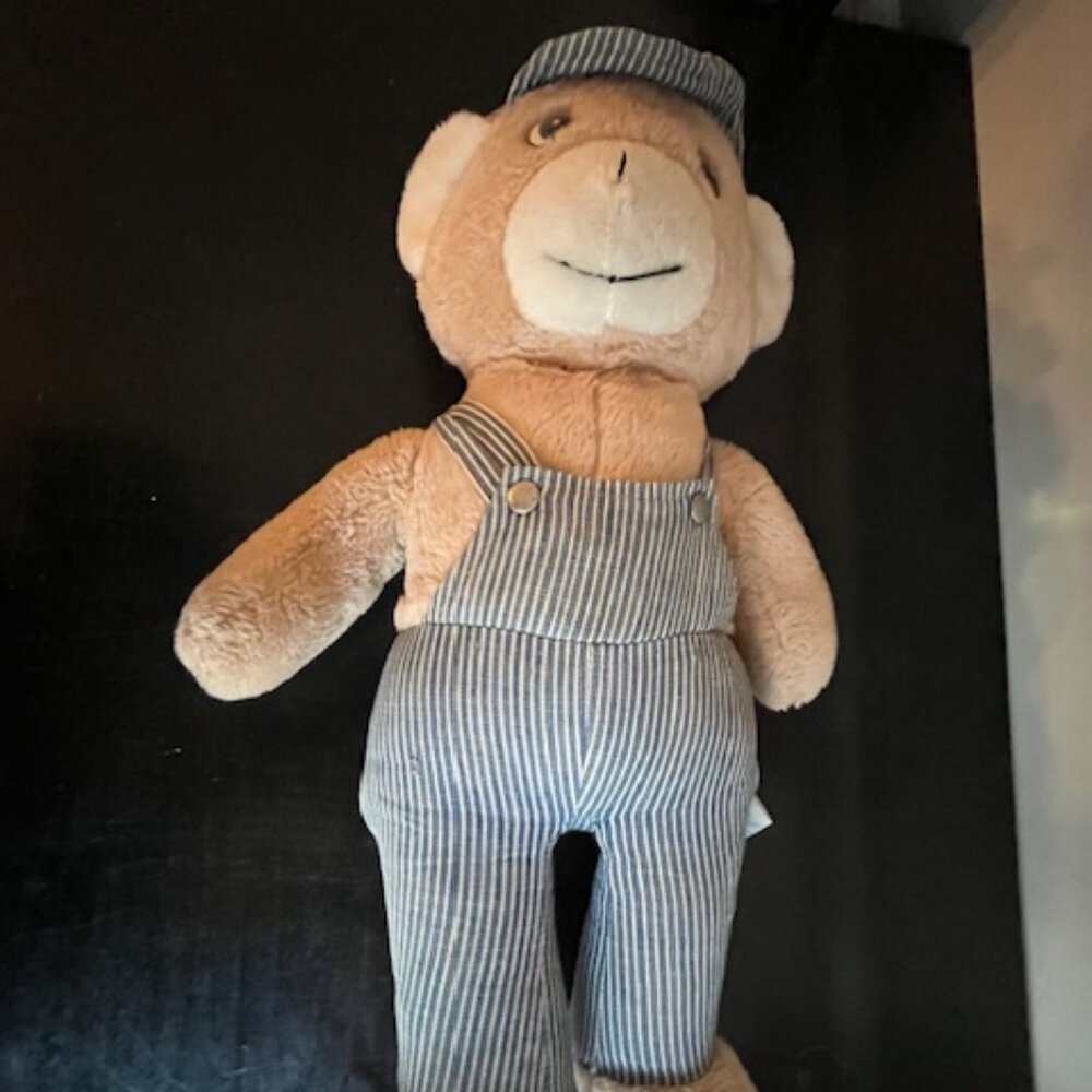 Knickerbocker Animals of Distinction Train Conductor Bear Plush 22" l - Vintage